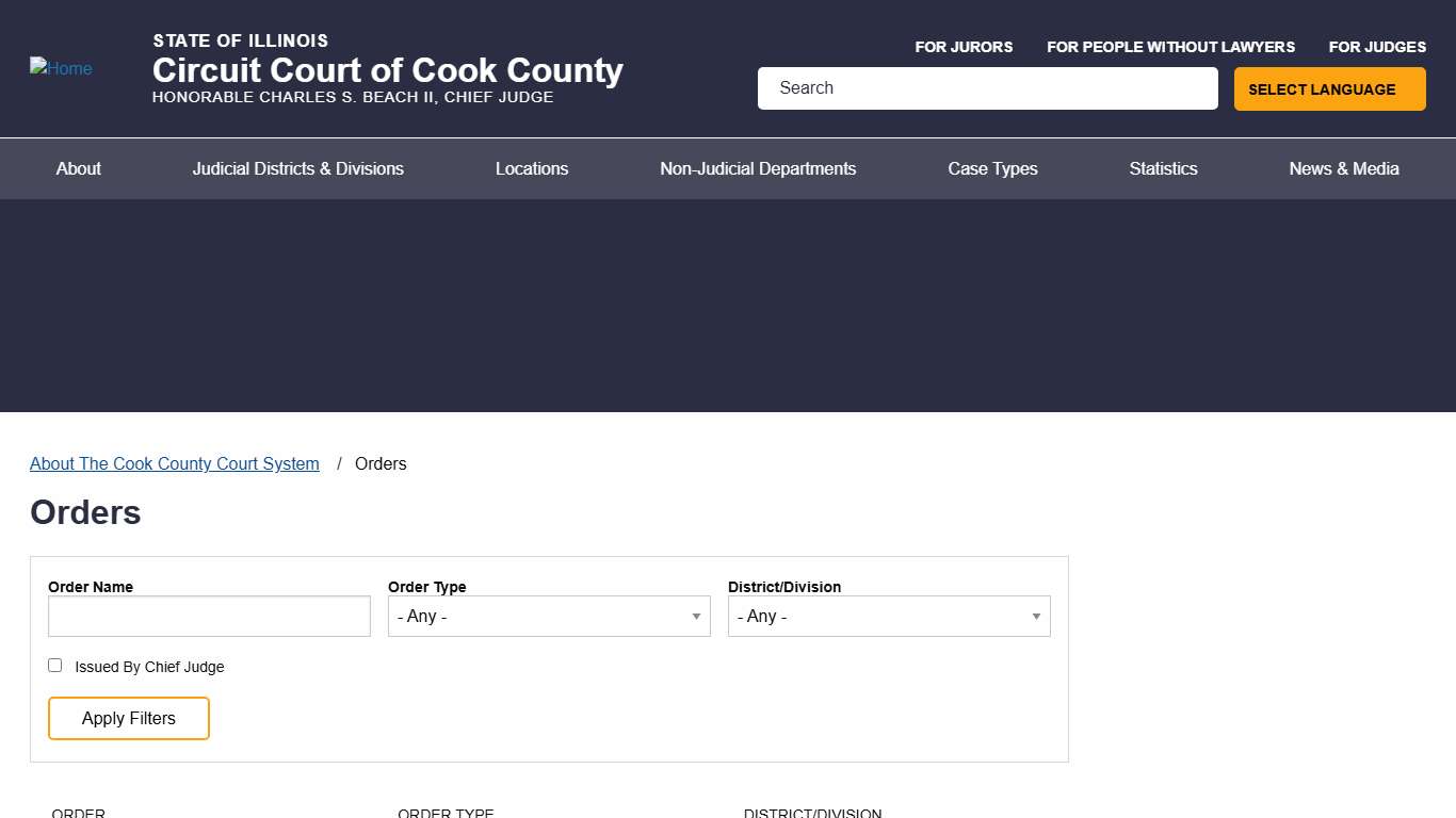 Orders | Circuit Court of Cook County