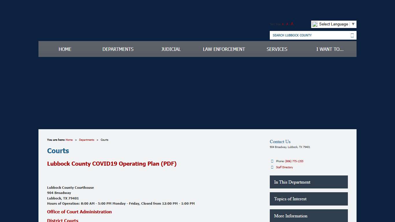 Courts / Lubbock County, Texas